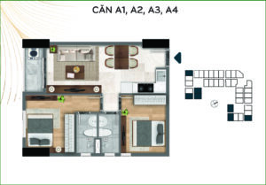 Mẫu căn hộ A1, A2, A3, A4 Bcons City