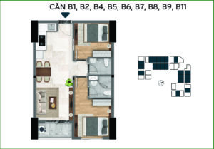 Mẫu căn hộ B1, B2, B4, B5, B6, B7, B8 Bcons City