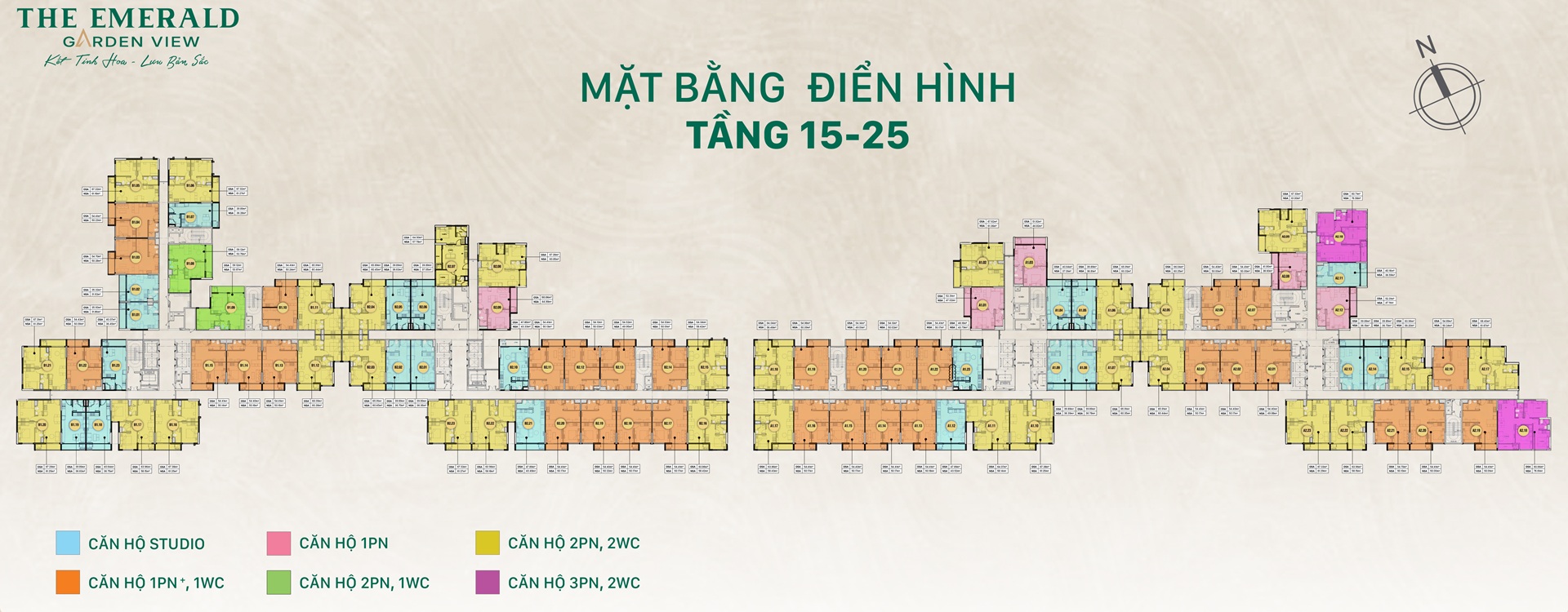 Mặt bằng tầng 5 - 25 dự án the emerald garden view
