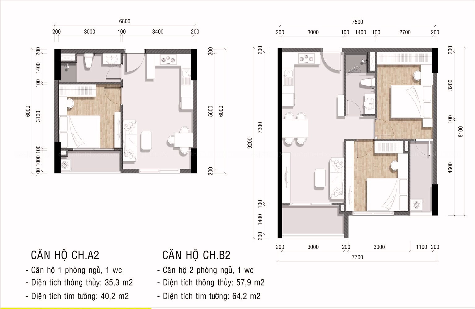 Thiết Kế Căn Hộ Ava Center 01pn, 02pn