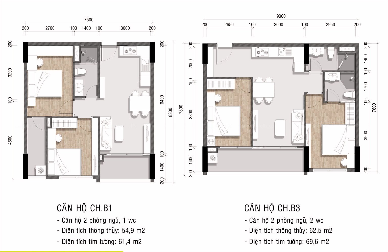 Thiết Kế Căn Hộ Ava Center Loại 02pn