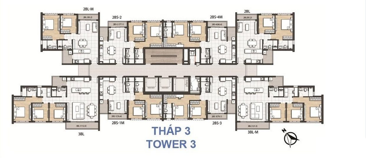 Mặt bằng Palm River Quận 2 tháp 3