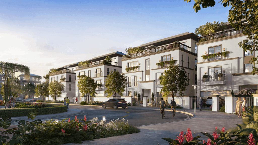 Tổ hợp biệt thự Salacia Villas được quy hoạch theo mô hình bán compound kép kín tiên phong trong khu vực.