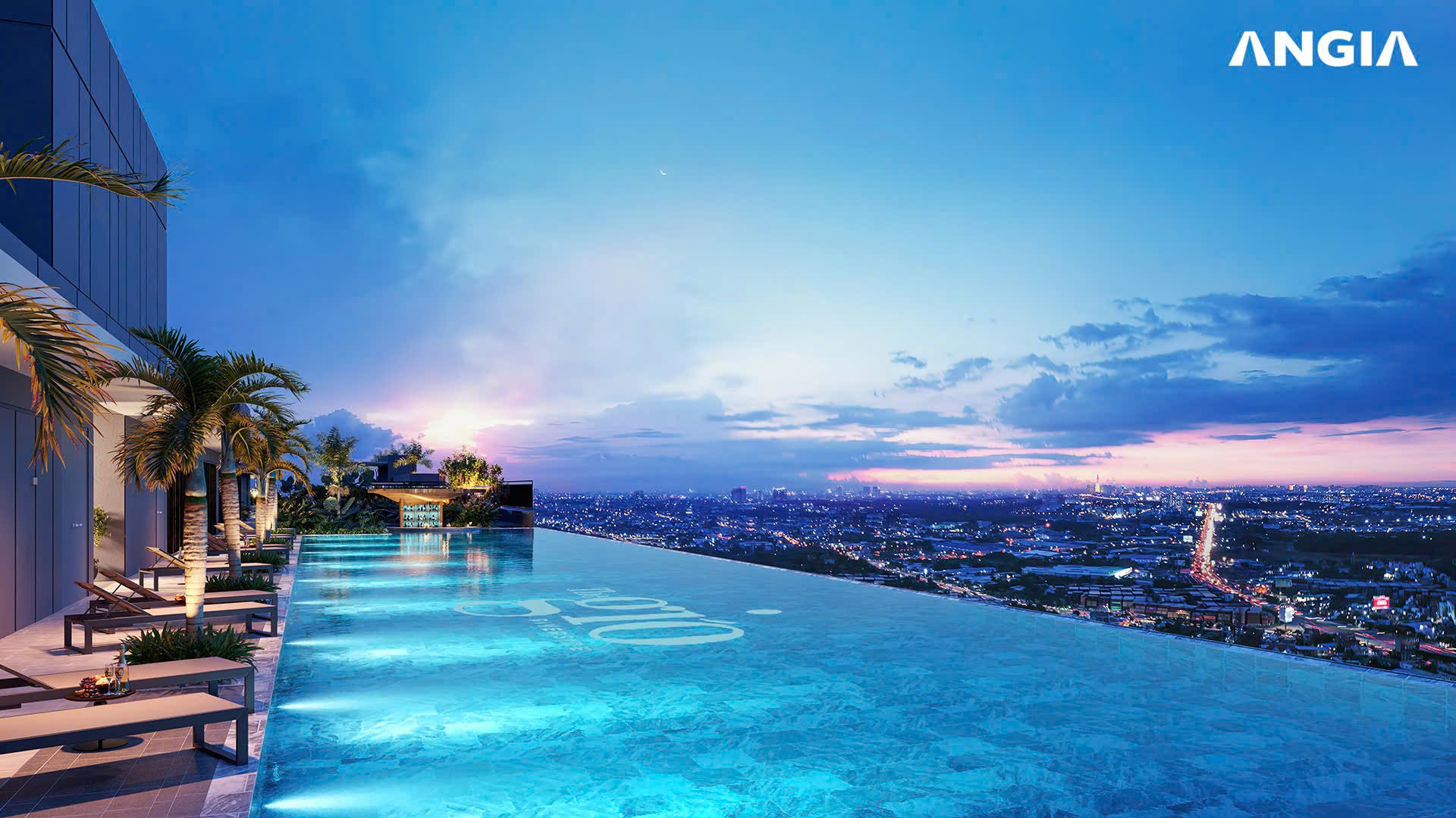 Tận hưởng cặp bơi vô cực trên tầng 40 dự án The Gió Riverside
