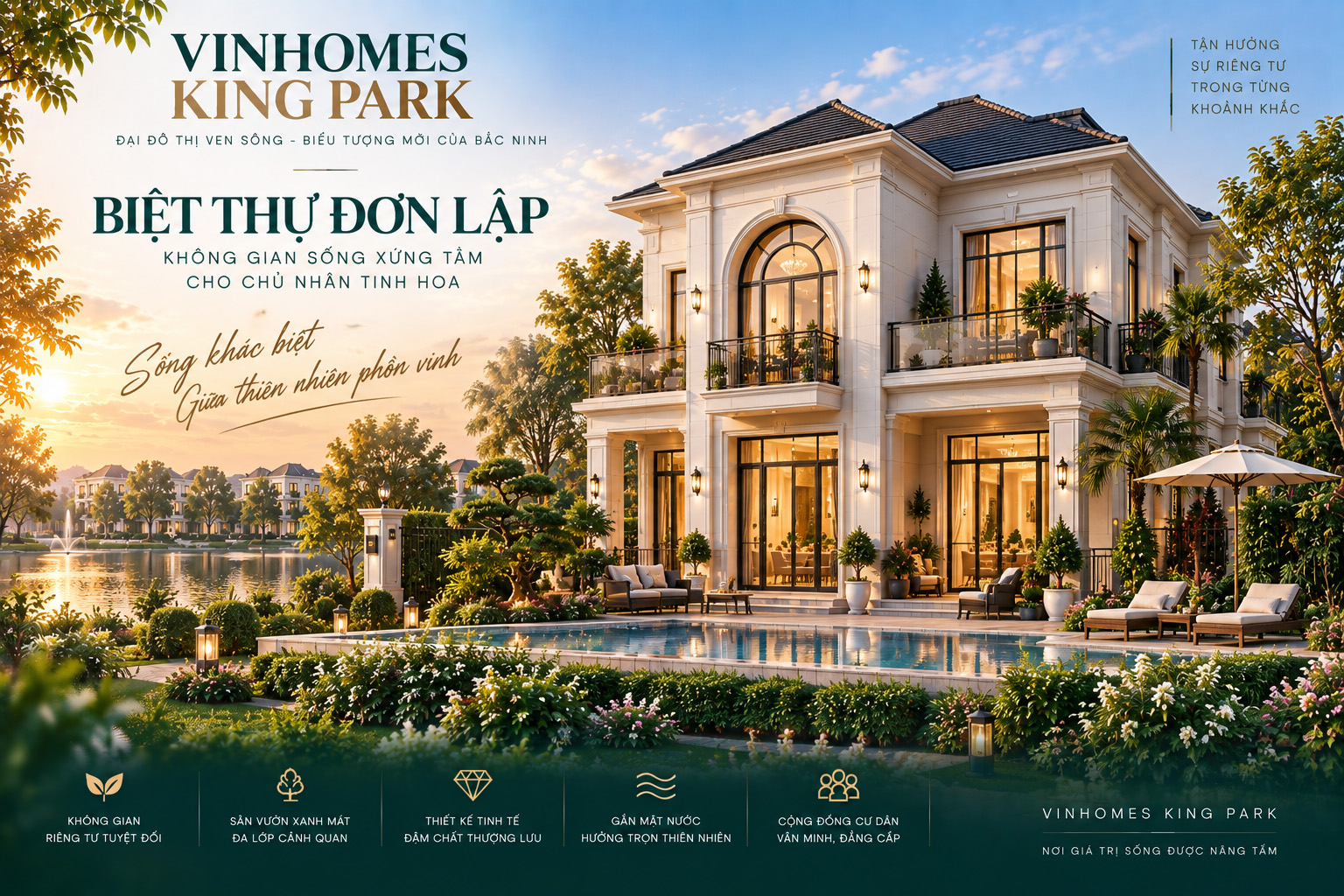 thiết kế biệt thự đơn lập vinhomes king park bắc ninh