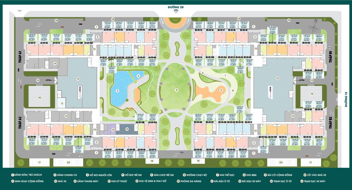 Mặt bằng K-Home Avenue tầng 1-2
