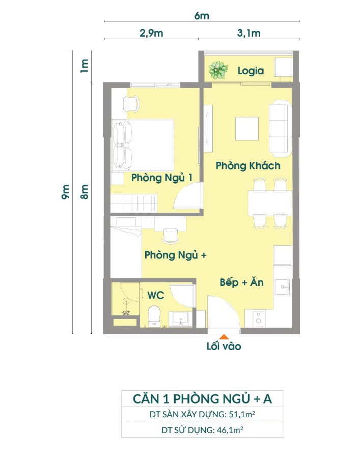 căn hộ 1PN A CityView Signature
