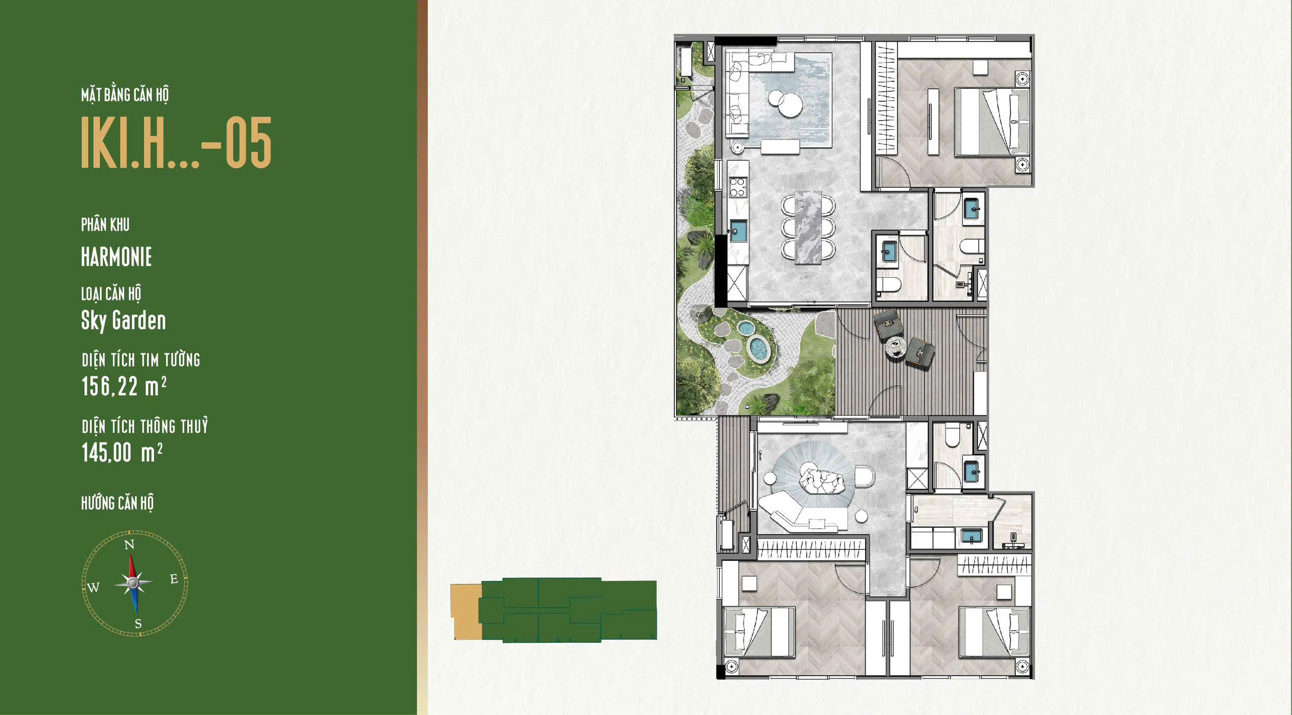 thiết kế căn hộ 156 m2