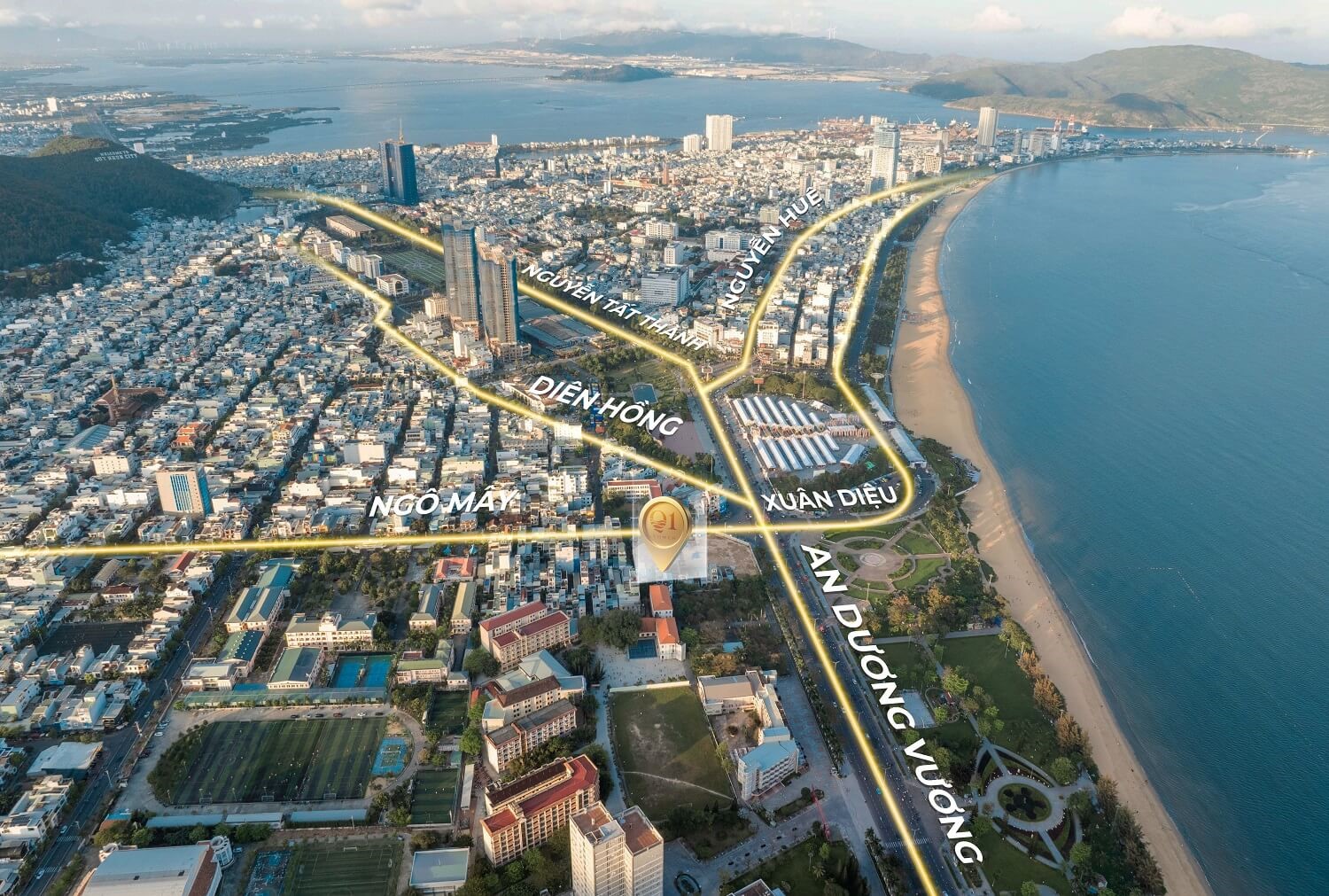 Sơ đồ vị trí kim cương của dự án Q Terra - tâm điểm bất động sản Quy Nhơn.